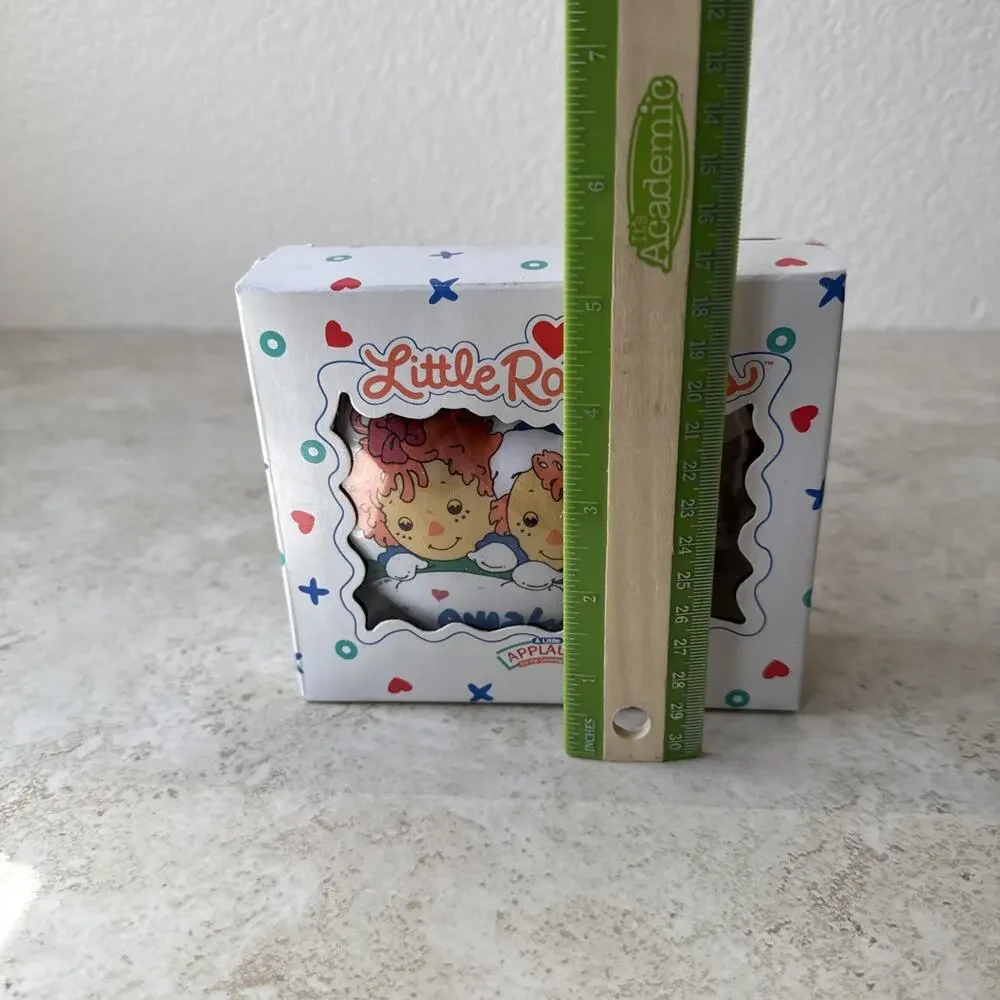 Vtg Applause Little Raggedys Awake Asleep Heart Shaped Pillow Protector Box